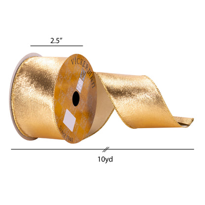Vickerman 2.5" x 10 Yards Gold Ribbon