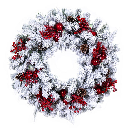 Vickerman 30" Flocked Artificial Christmas Wreath Unlit