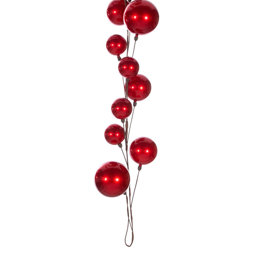 Vickerman 10' Red Ball Ornament Garland.