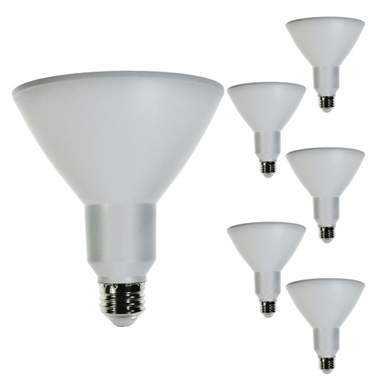 Damar PAR38 LED Flood Light Bulb 12.5W E26 Medium Base 4000K Cool White Ideal for Track & Recessed Spot Light Bulbs 120V 1200 Lumens Dimmable White Finish Pack of 6