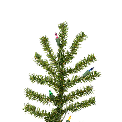 Vickerman 7' Natural Alpine Artificial Christmas Tree Multi-Colored Incandescent Lights