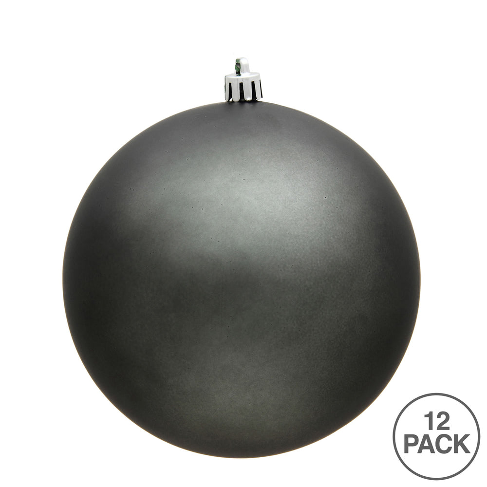 Vickerman 3" Pewter Matte Ball Ornament 12 per Bag