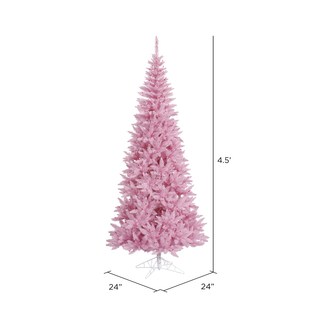 Vickerman 4.5' Pink Fir Slim Artificial Christmas Tree Unlit