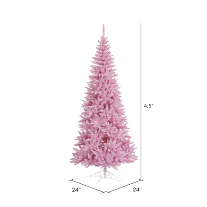 Vickerman 4.5' Pink Fir Slim Artificial Christmas Tree Unlit