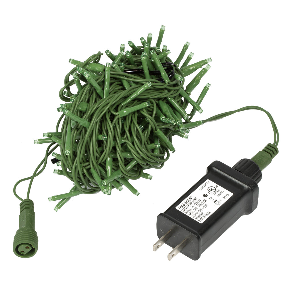 Vickerman 144 Green LED Cluster Light Set 24' Christmas Light Set Green Wire