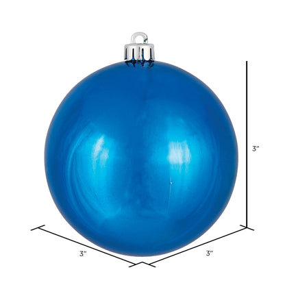 Vickerman 3" Blue Shiny Ball Ornament 12 per Bag