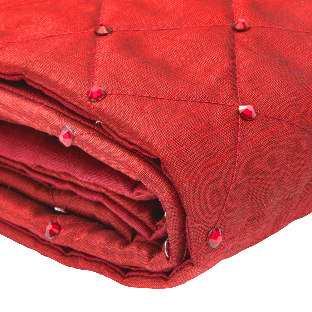Vickerman 52" Red Quilt Stitch Jewel Christmas Tree skirt