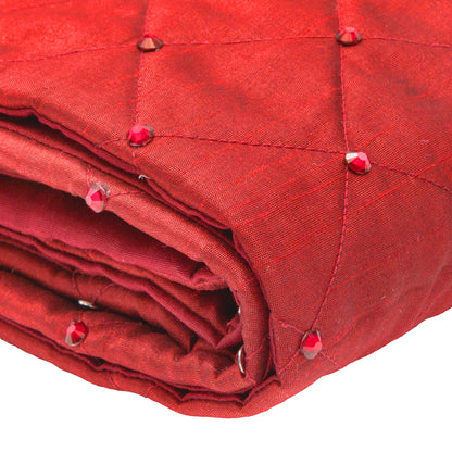 Vickerman 52" Red Quilt Stitch Jewel Christmas Tree skirt
