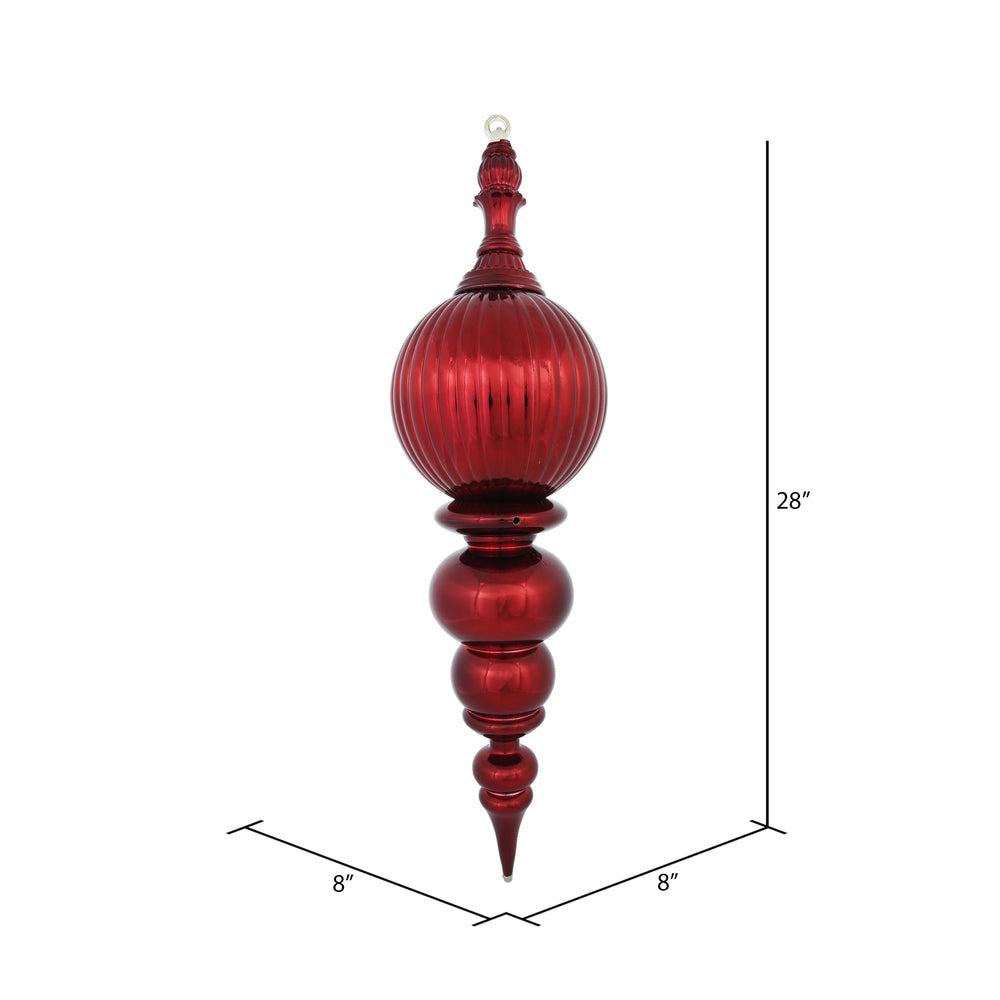 Vickerman 28" Burgundy Shiny Finial Ornament