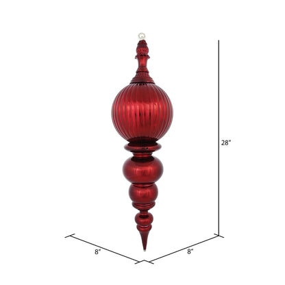 Vickerman 28" Burgundy Shiny Finial Ornament