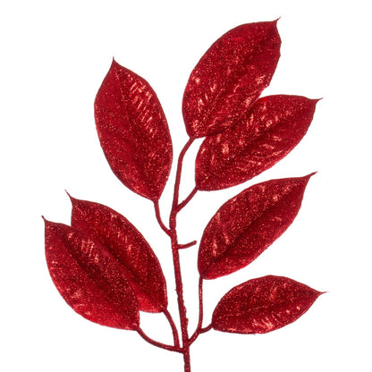 Vickerman 24" Red Artificial Gardenia Glitter Wreath.