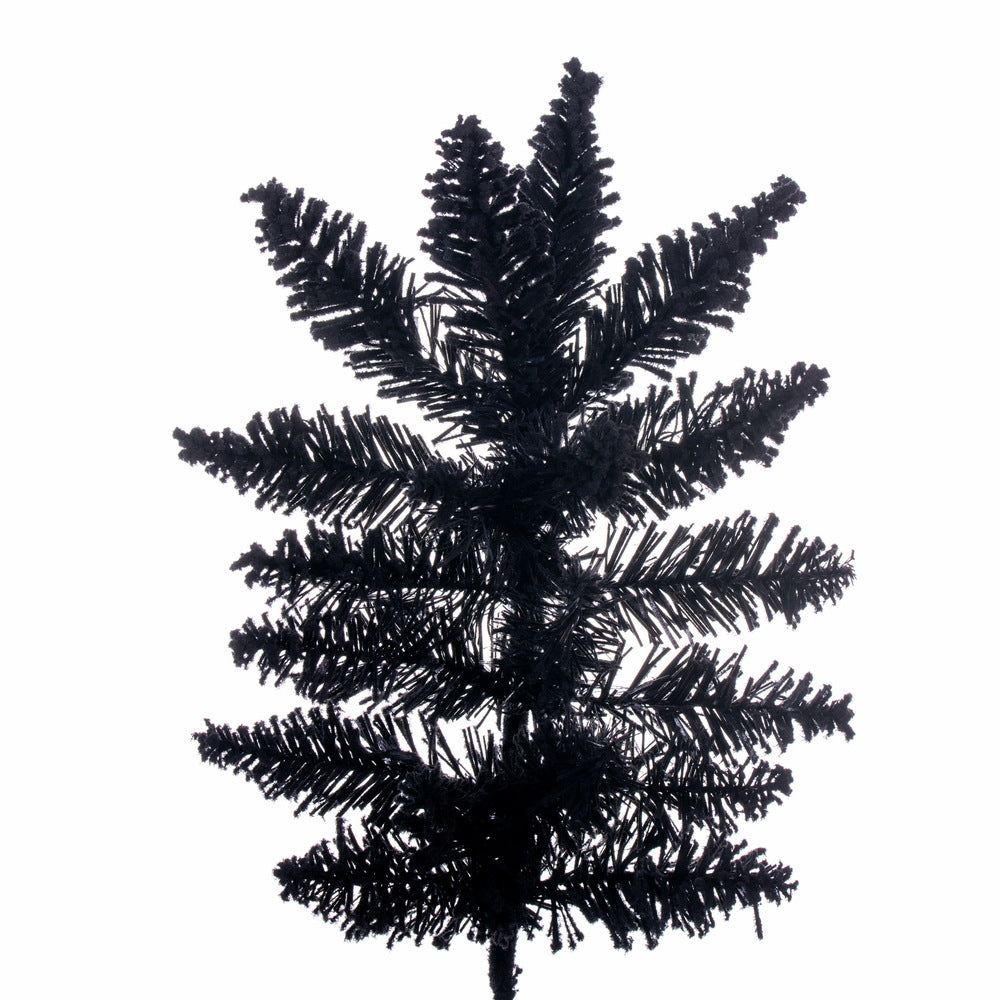 Vickerman 6.5' x 35" Flocked Black Fir Slim Artificial Unlit Christmas Tree.