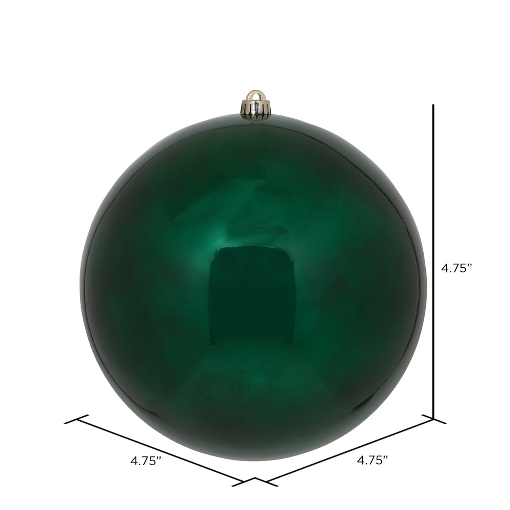 Vickerman 4.75" Midnight Green Shiny Ball Ornament 4 per Bag