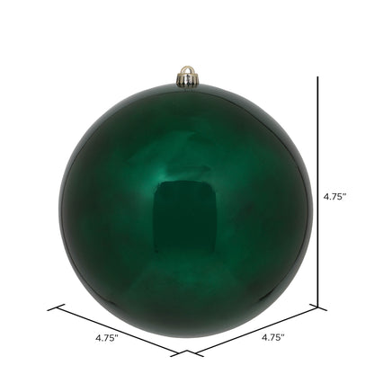 Vickerman 4.75" Midnight Green Shiny Ball Ornament 4 per Bag