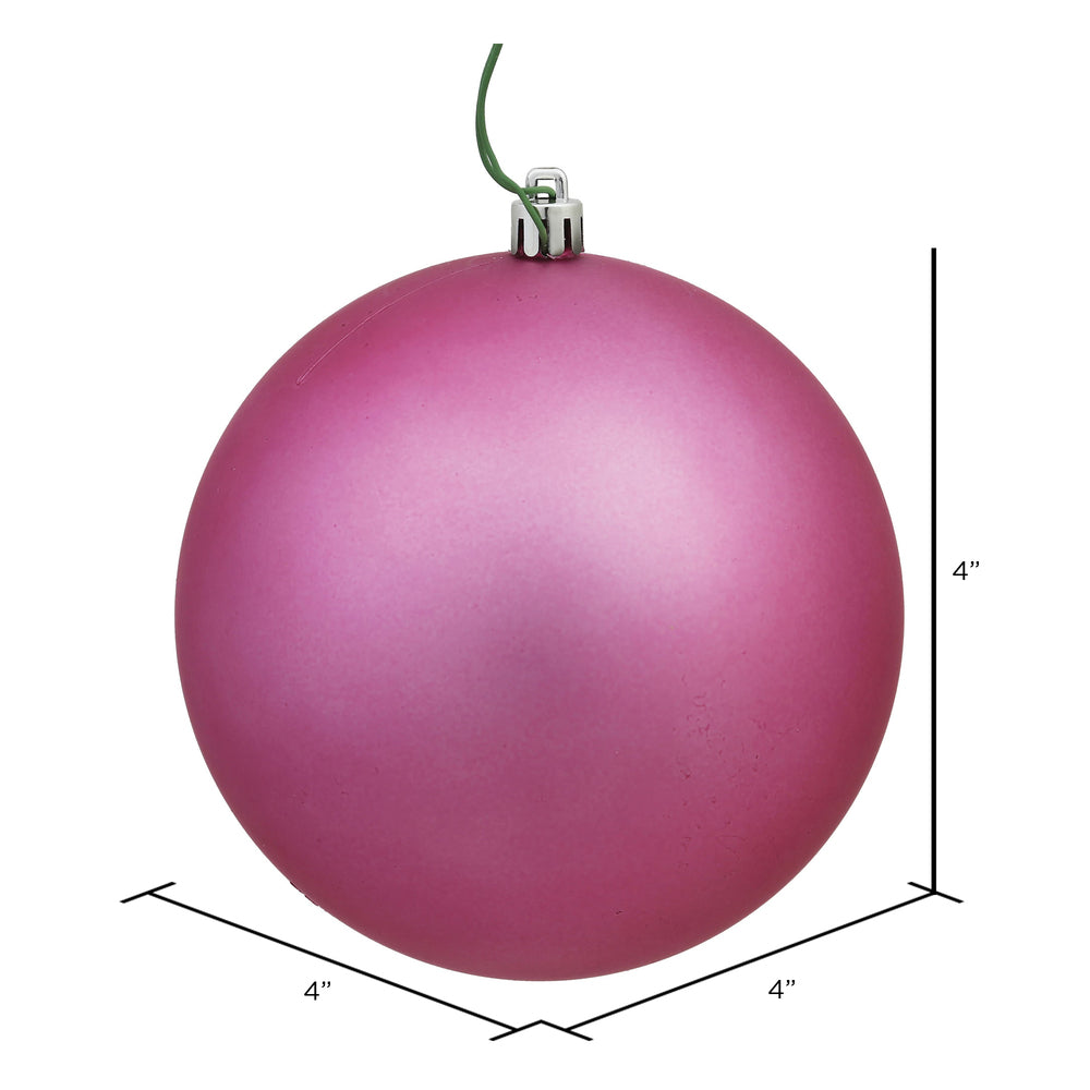 Vickerman 4" Mauve Matte Ball Ornament 6 per Bag