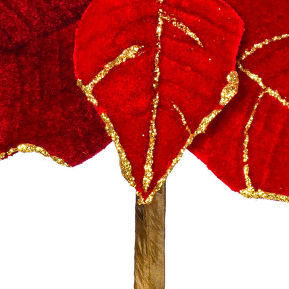 Vickerman 17" Red Poinsettia Deco Pick 2 per Box