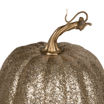 Vickerman 8" Champagne Pumpkins Set of 3. Three pieces assorted Fabric pumpkin with polystyrene inner.