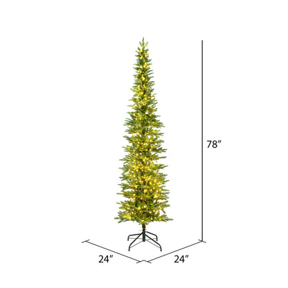 Vickerman 6.5' x 24" Compton Pole Pine Tree Warm White Low Voltage 3MM LED Lights.