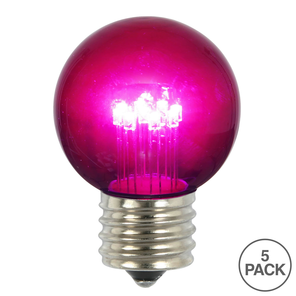 Vickerman Purple Glass G50 Transparent LED Replacement Bulb 5 per Box