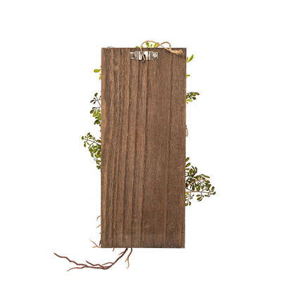 Vickerman 24" Artificial Green Mini Leaf on Wooden Plaque.