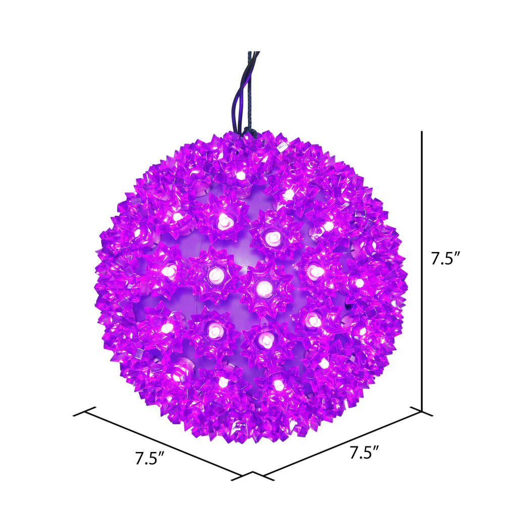 Vickerman 7.5" Starlight Sphere Christmas Ornament with 100 Purple Wide Angle LED Lights