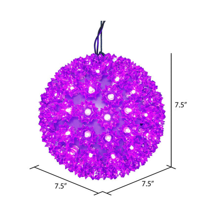 Vickerman 7.5" Starlight Sphere Christmas Ornament with 100 Purple Wide Angle LED Lights