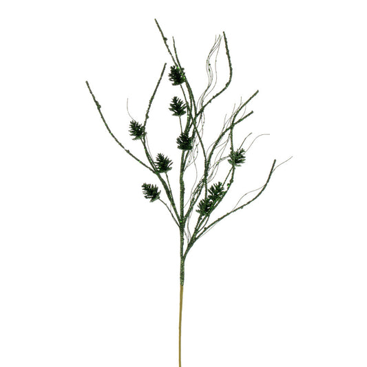 Vickerman 32" Juniper Mini Pinecone Twig Glitter Spray 6 per bag.