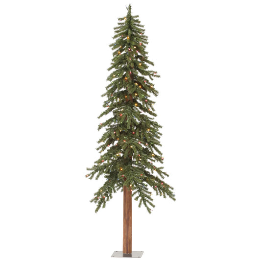 Vickerman 5' x 28" Natural Alpine Artificial Christmas Tree Multi-colored LED Lights.