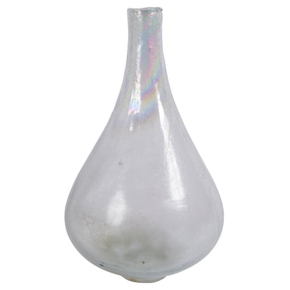 Vickerman 16" Irridescent Rainbow Glass Vase. This simple vase features a hint of rainbow glaze. Pair with your favorite faux floral for the perfect finishing touch. Each vase is slightly unique because each piece is hand blown. This vase measures 16.1" H