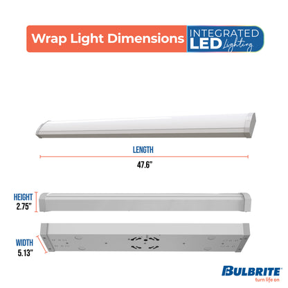 Bulbrite 773506 4 ft. 3000K LED Dimmable Wraparound Light W/ Battery Backup (120-277v), 5300 Lumens, White