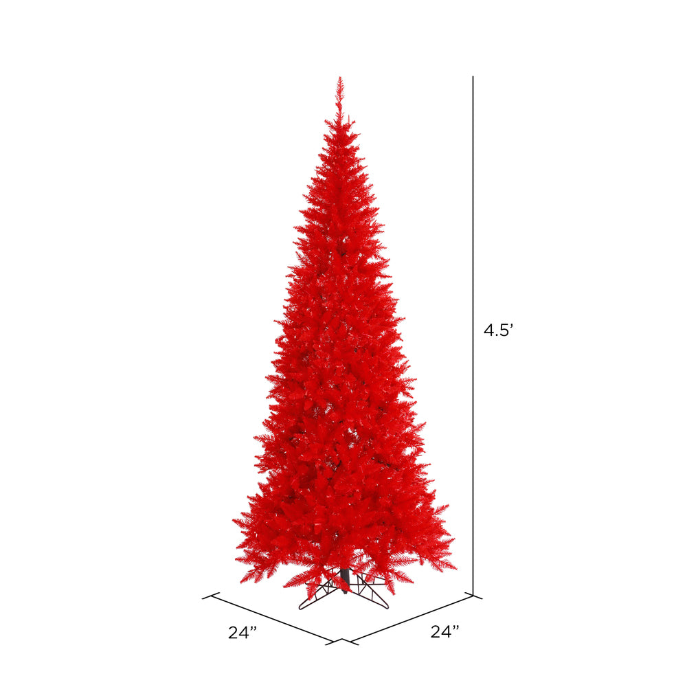 Vickerman 4.5' Red Fir Slim Artificial Christmas Tree Unlit