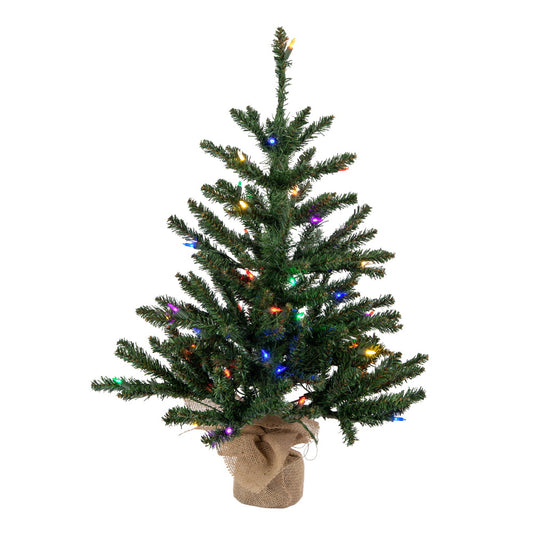 Vickerman 30" Anoka Pine Artificial Christmas Tree Multi-Colored Dura-Lit LED Lights