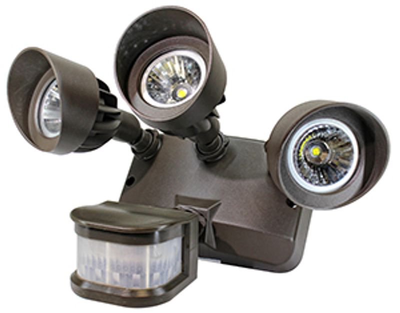 Westgate Security Light, Bronze Housing, IP65,100V~130V, 3 X12W Lamps, 900 Lumens Per Head, 120 Light An..., Final Production, 2 X 12W, 2 X 1050 Lumens, 5000K, Bronze Finish