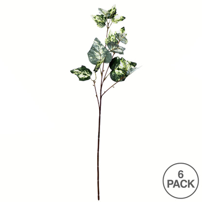 Vickerman 24" Artificial Green Variegated Ivy Spray. Includes 6 sprays per pack.