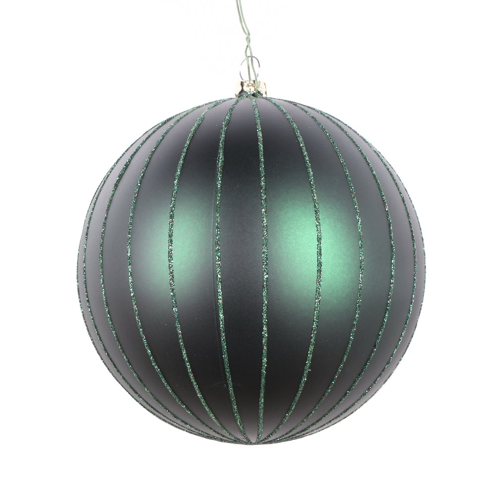 Vickerman 5" Midnight Green Matte Glitter Ball Christmas Ornament 4 pieces per bag