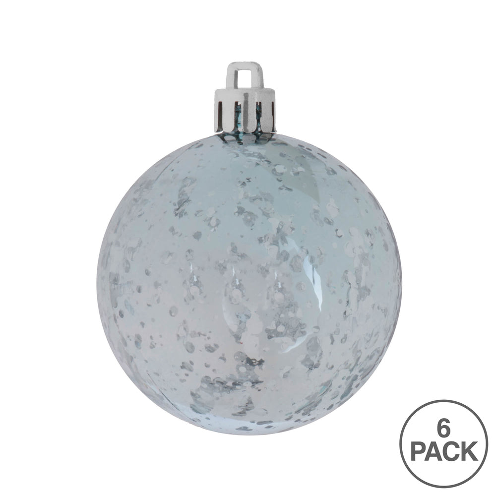 Vickerman 4" Baby Blue Shiny Mercury Ball Ornament 6 per Bag