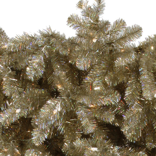 Vickerman 7.5' Champagne Upside Down Artificial Christmas Tree Clear Dura-lit Incandescent Lights