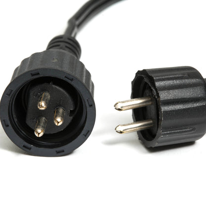 Vickerman 5 Amp Transformer Comes with a 12V DC Power Supply. Up to 100 RGB Bulb capacity.