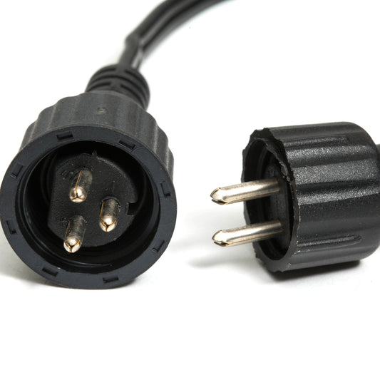 Vickerman 5 Amp Transformer Comes with a 12V DC Power Supply. Up to 100 RGB Bulb capacity.