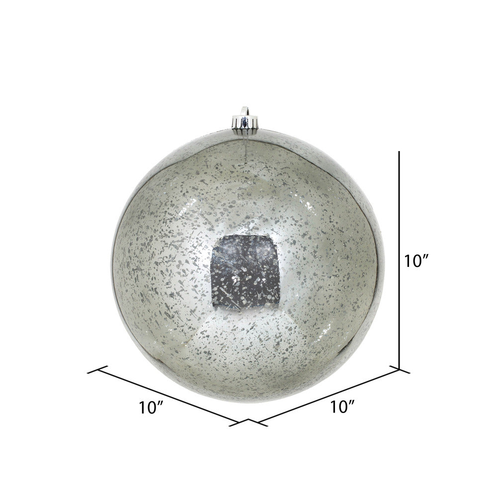 Vickerman 10" Pewter Shiny Mercury Ball Ornament