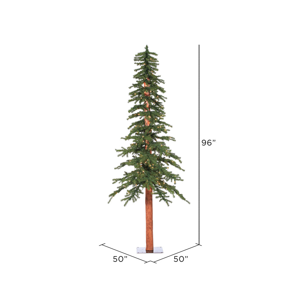 Vickerman 8' x 50" Natural Alpine Artificial Christmas Tree Warm White LED Lights.