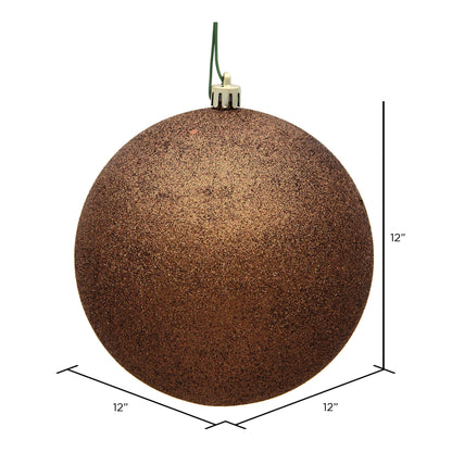 Vickerman 12" Mocha Glitter Ball Ornament