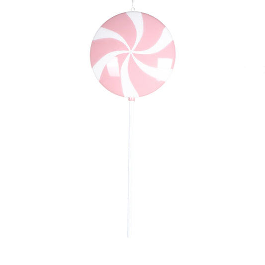 Vickerman 26" Pastel Pink Flat Round Lollipop on stick.