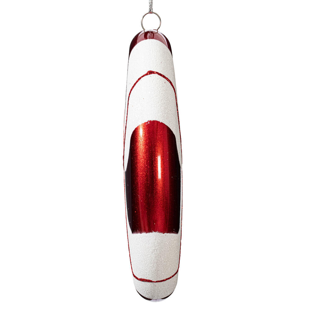Vickerman 6" Red-White Swirl Flat Candy Christmas Ornament