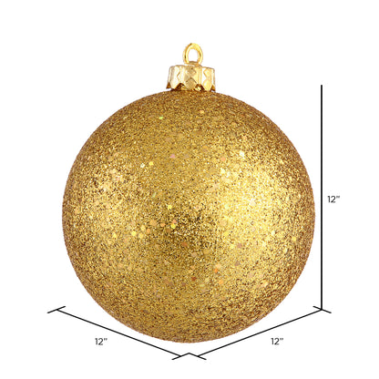 Vickerman 12" Antique Gold Sequin Ball Ornament