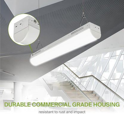 ASD Lighting LED Stairwell Fixture with Q-base 2feet Power Adjustable 15/20/25W 120-277V CCT Selectable 3500/4000/5000K with Battery back-up 4W Dimmable White UL DLC Premium