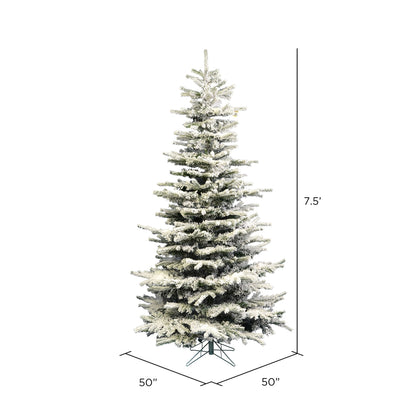 Vickerman 7.5' Flocked Sierra Fir Slim Artificial Christmas Tree Unlit