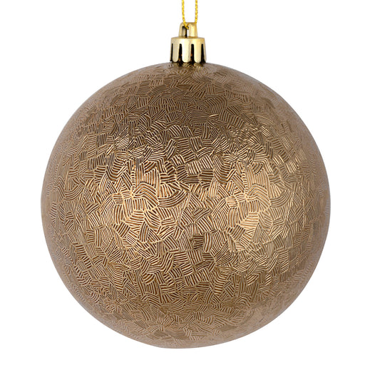 Vickerman 4" Mocha Brushed Ball Ornament 6 per Bag