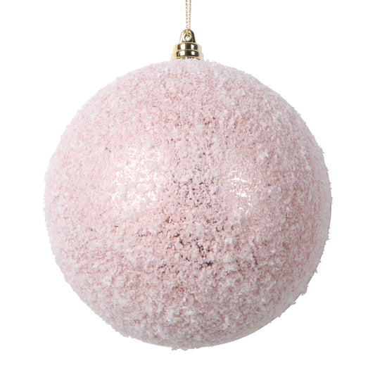 Vickerman 4.75" Rose Gold Matte Snow Covered Ornament 4 per bag.