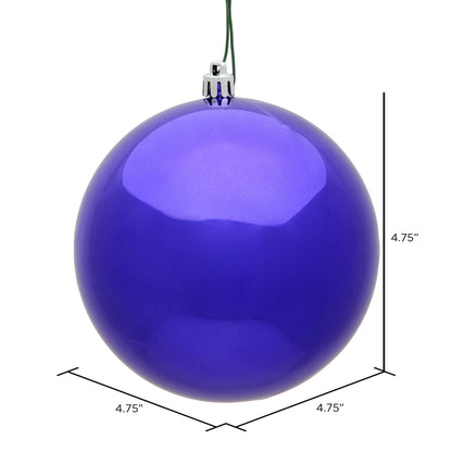 Vickerman 4.75" Purple Shiny Ball Ornament 4 per Bag